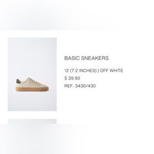Zara Off-White and Tan Kids Sneakers